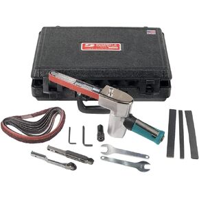 Dynabrade (40321) Dynafile II Abrasive Belt Tool Versatility Kit | 0.5 hp 20,000 RPM Pneumatic Motor, 7 Degree Offset | For 1/4"-3/4" (6-19 mm) Wide x 18" (457 mm) Long Belts