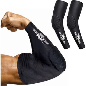 2pcs Shooting Sleeve, Padded Arm Sleeve for Sports, Elbow Pad for Shooting, Football, Volleyball, Baseball-Black