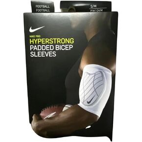 Nike Men's Pro Football Padded Bicep Arm Sleeves XXL/3XL White/Grey in Kuwait