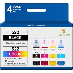 زجاجات إعادة تعبئة الحبر 522 (ليس حبر التسامي) استبدال عالي السعة لـ 522 حبر إعادة التعبئة T522 لطابعة ET-2720 ET-2400 ET-4800 ET-2720 ET-4700 ET-2803 ET-2800 ET-2810 ET-2840 ET-4810 in Kuwait