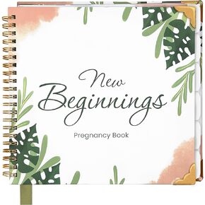 Pregnancy Book Journal with Gold Edge | Baby Journals for First Time Moms | Pregnancy Journal Memory Book 105 Pages | Pregnancy Planner Scrapbook | Ultimate Tracker Pregnancy Planner Journal