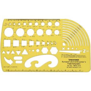 Traceease Geometric Drafting Surveyor's and Civil Engineer's Field Template Drawing Stencil, Designing Template Measuring Ruler