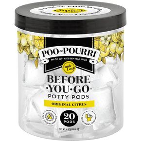 Poo-Pourri Before-You-Go Potty Pods, Original Citrus, 20 Count Toilet Pod - Lemon, Bergamot and Lemongrass