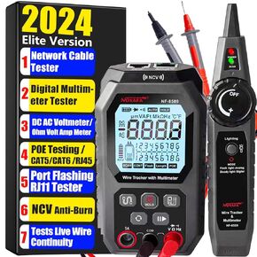 NOYAFA NF-8509 Network Cable Tester (with Multimeter Tester), POE/RJ45 RJ11 CAT5 CAT6 LAN/Ethernet Port Flashing, Anti-Interference TDR Network Tester/NCV Anti-Burnout AC DC Voltmeter Network Tool