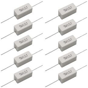 Cement Resistor,10 PCS 5W 330 Ohm 5% Axial Lead Wire Resistor White Wound Fixed Ceramic Resistors Wirewound Power Flame Heat Moisture Resistance Precharge Horizontal