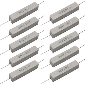 Cement Resistor,10 PCS 20W 4 Ohm 5% Axial Lead Wire Resistor White Wound Fixed Ceramic Resistors Wirewound Power Flame Heat Moisture Resistance Precharge Horizontal in Kuwait