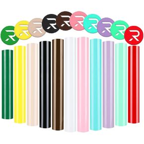 HTVRONT 3D Puff Vinyl Heat Transfer - 12 Sheets Puff HTV Vinyl in 11 Assorted Colors for T-Shirts, 3D Puff Iron on Vinyl for Cricut & Cameo, Easy to Cut & Weed & Transfer - 12"x10"