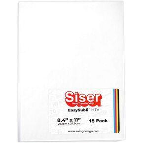 Siser EasySubli Sublimation Heat Transfer Vinyl 8.4" x 11" - 15 Pack