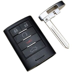 Smart Key Fob Case Shell Fit for Cadillac STS CTS 2008 2009 2010 2011 2012 2013 Replacement Keyless Entry Remote Car Key Housing Casing Outer Cover with Uncut Blade Blank (1)