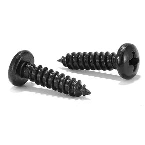 #4 x 3/4" Wood Screw 100Pcs 18-8 (304) Stainless Steel Pan Head Fast Self Tapping Drywall Screws Black Oxide by SG TZH
