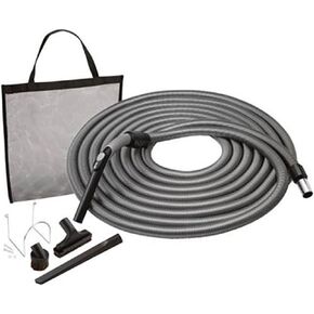 Central Vacuum System Car Care Attachment Set for Interior Car Cleaning. Includes 50FT Crushproof Hose, Natural Hair Dusting Brush, Long Crevice Tool, Mesh Storage Bag and More