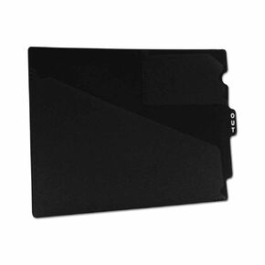FC178BK Outguide, Center Tab, Letter Size, 2 Pockets, Vinyl, 12 7/8" x 9 1/2", Black (Pack of 25)