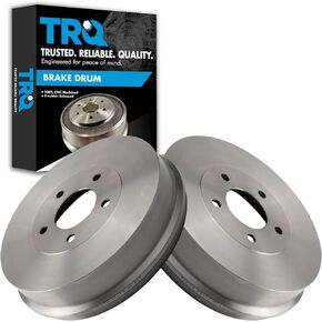 TRQ Rear Brake Drum Pair Set Compatible with 2007-2012 Ford Escape / 2007-2011 Mercury Mariner / 2008-2011 Mazda Tribute