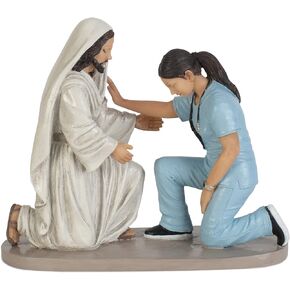 Dicksons Praying Nurse with Jesus 5 x 6 Resin Decorative Tabletop Figurine