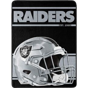 بطانية ملفوفة بتصميم Northwest NFL Oakland Raiders 46x60 Micro Raschel Run، ألوان الفريق، مقاس واحد (1NFL059050019RET)
