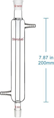 stonylab Liebig Condenser with 19/22 Joint, 200 mm Jacket Length Borosilicate Glass Liebig Condenser Lab Glass Condenser in Saudi Arabia