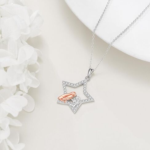 POPLYKE Dog Star/Paw Necklace for Women Sterling Silver Dog Pendant Jewelry Gifts for Girls in Saudi Arabia