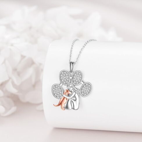 POPLYKE Dog Star/Paw Necklace for Women Sterling Silver Dog Pendant Jewelry Gifts for Girls in Saudi Arabia