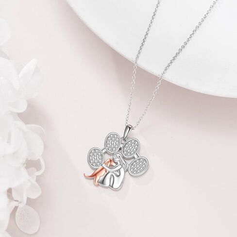 POPLYKE Dog Star/Paw Necklace for Women Sterling Silver Dog Pendant Jewelry Gifts for Girls in Saudi Arabia