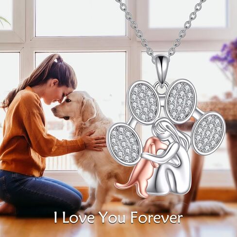 POPLYKE Dog Star/Paw Necklace for Women Sterling Silver Dog Pendant Jewelry Gifts for Girls in Saudi Arabia