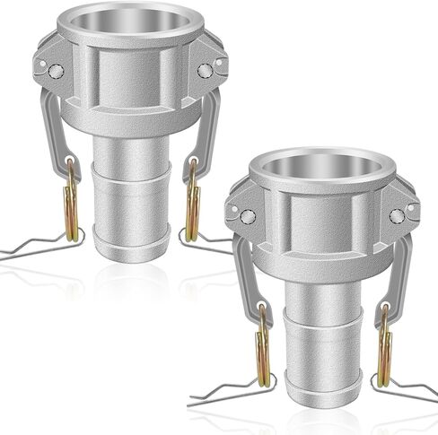 Type C Camlok Fitting 1inch, 2pcs Aluminum Cam and Groove Hose Fittings, Global Camlok Coupling with Female Camlok to a Shank (Hose Barb), Camlok Quick Coupler,for Suction/Discharge Hose of Industria in Saudi Arabia