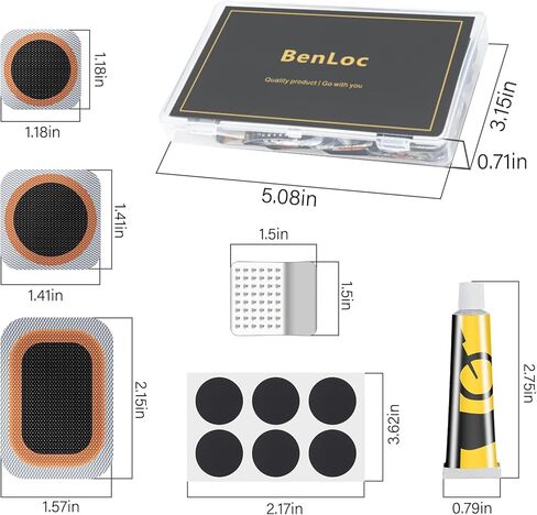 طقم إصلاح رقعة الإطارات الداخلية للدراجة - مجموعة رقع ثقب أنبوب الدراجة الهوائية، 30 قطعة من رقع الفلكنة، رقع بدون لاصق للدراجات النارية BMX وركوب الدراجات الجبلية والدراجات الجبلية in Kuwait