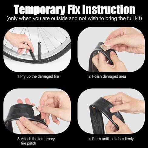 طقم إصلاح رقعة الإطارات الداخلية للدراجة - مجموعة رقع ثقب أنبوب الدراجة الهوائية، 30 قطعة من رقع الفلكنة، رقع بدون لاصق للدراجات النارية BMX وركوب الدراجات الجبلية والدراجات الجبلية in Kuwait