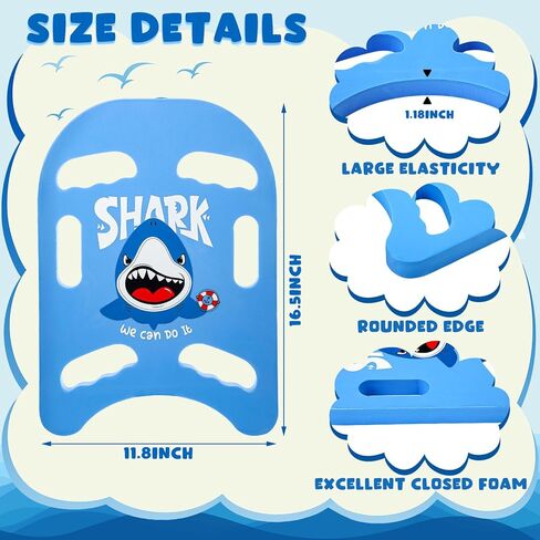Swim Kickboard Cartoon Shark Swimming Training Kickboard for Kids Training Kickboard with Non Slip Edges and 6 Hole Handles Lightweight EVA Training Boards for Adult Pool Exercise Beach in Kuwait