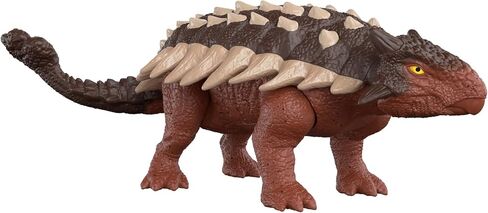Mattel Jurassic World Dominion Roar Strikers Ankylosaurus Dinosaur Action Figure with Roaring Sound and Attack Action, Toy Gift Physical & Digital Play in Saudi Arabia
