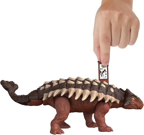 Mattel Jurassic World Dominion Roar Strikers Ankylosaurus Dinosaur Action Figure with Roaring Sound and Attack Action, Toy Gift Physical & Digital Play in Saudi Arabia