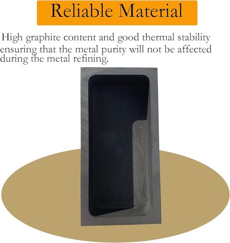 2 Pieces (1kg) Graphite Ingot Molds Crucible for Casting Mould Refining Metal Copper Gold Silver Aluminum Brass (4 x 2 x 1 Inch) in Kuwait