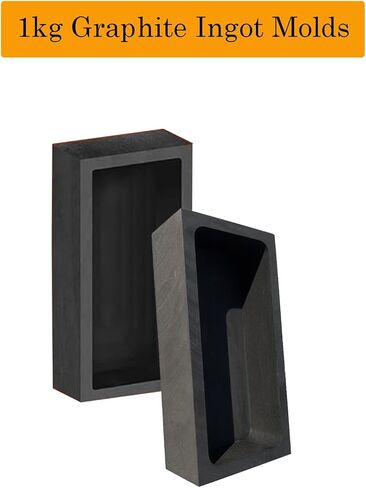 2 Pieces (1kg) Graphite Ingot Molds Crucible for Casting Mould Refining Metal Copper Gold Silver Aluminum Brass (4 x 2 x 1 Inch) in Kuwait