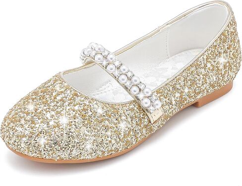 Toddler Girls Dress Shoes Girls Flower Shoes Princess Wedding Party Girls Flats for Little/Big Kids in Saudi Arabia