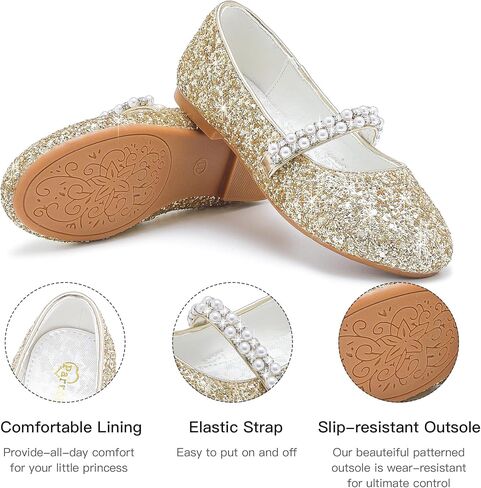 Toddler Girls Dress Shoes Girls Flower Shoes Princess Wedding Party Girls Flats for Little/Big Kids in Saudi Arabia