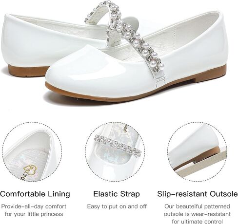 Toddler Girls Dress Shoes Girls Flower Shoes Princess Wedding Party Girls Flats for Little/Big Kids in Saudi Arabia