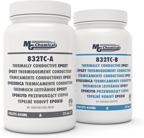 MG Chemicals 832TC-450ML مركب تغليف وتغليف إيبوكسي موصل حراريًا، مجموعة 15 أونصة، أسود in Saudi Arabia