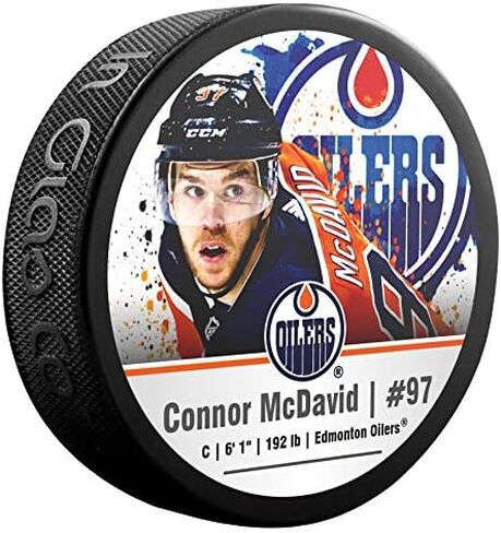 Connor McDavid Edmonton Oilers Officially Licensed Hockey Puck in Saudi Arabia