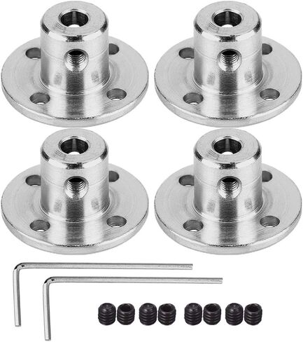4 Pack 4mm Flange Coupling Connector, Rigid Guide Steel Model Coupler Accessory, Shaft Axis Fittings for DIY RC Model Motors, High Hardness Coupling Connector-Silver. in Saudi Arabia