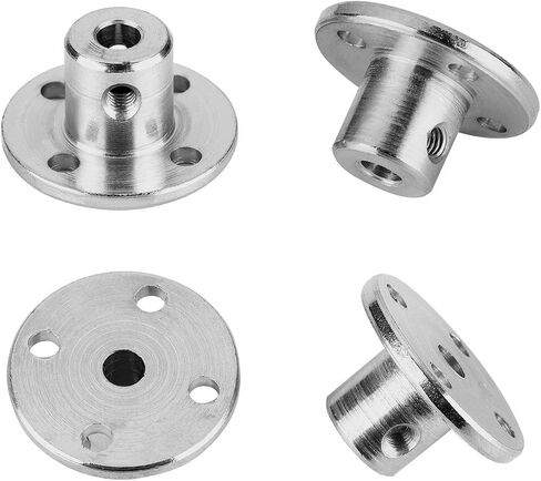 4 Pack 4mm Flange Coupling Connector, Rigid Guide Steel Model Coupler Accessory, Shaft Axis Fittings for DIY RC Model Motors, High Hardness Coupling Connector-Silver. in Saudi Arabia