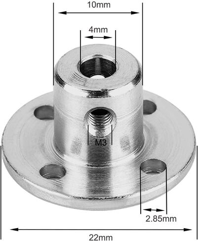 4 Pack 4mm Flange Coupling Connector, Rigid Guide Steel Model Coupler Accessory, Shaft Axis Fittings for DIY RC Model Motors, High Hardness Coupling Connector-Silver. in Saudi Arabia