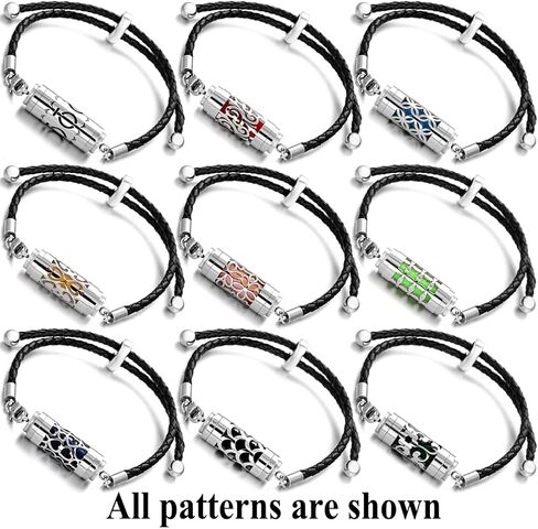 JEAN SMILE عزز أناقتك ورفاهيتك من خلال سوار العلاج العطري الجلدي القابل للتعديل - الرفيق المثالي للزيوت العطرية. XL104 in Kuwait