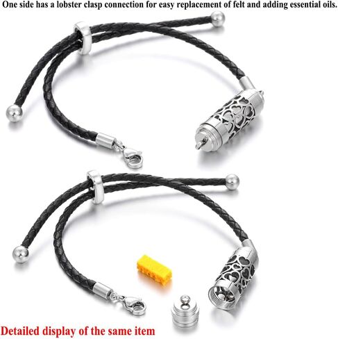 JEAN SMILE عزز أناقتك ورفاهيتك من خلال سوار العلاج العطري الجلدي القابل للتعديل - الرفيق المثالي للزيوت العطرية. XL104 in Kuwait