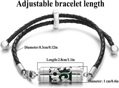 JEAN SMILE عزز أناقتك ورفاهيتك من خلال سوار العلاج العطري الجلدي القابل للتعديل - الرفيق المثالي للزيوت العطرية. XL104 in Kuwait