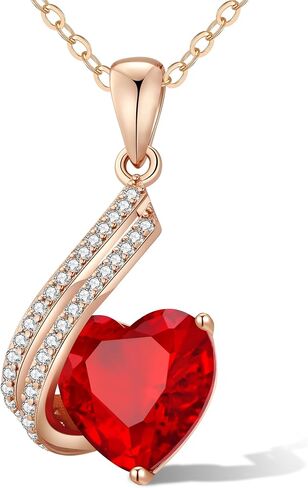 Mother's Day Gifts, Heart Necklaces for Women, Rose Gold Plated Infinity Love Pendant Necklaces with Red Crystal, Anniversary Birthday Jewelry Gifts for Her Mom Wife Girlfriend Girls in Saudi Arabia