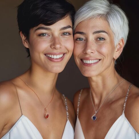 Mother's Day Gifts, Heart Necklaces for Women, Rose Gold Plated Infinity Love Pendant Necklaces with Red Crystal, Anniversary Birthday Jewelry Gifts for Her Mom Wife Girlfriend Girls in Saudi Arabia