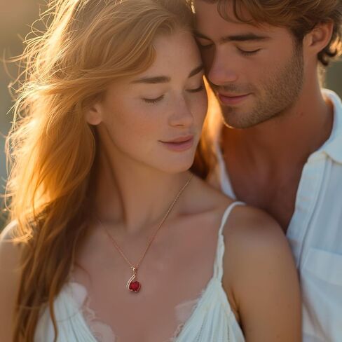 Mother's Day Gifts, Heart Necklaces for Women, Rose Gold Plated Infinity Love Pendant Necklaces with Red Crystal, Anniversary Birthday Jewelry Gifts for Her Mom Wife Girlfriend Girls in Saudi Arabia