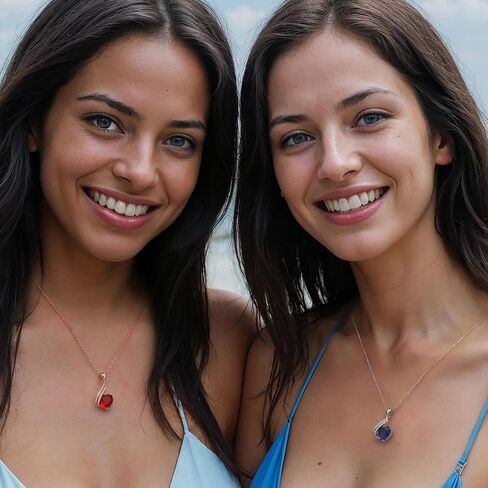 Mother's Day Gifts, Heart Necklaces for Women, Rose Gold Plated Infinity Love Pendant Necklaces with Red Crystal, Anniversary Birthday Jewelry Gifts for Her Mom Wife Girlfriend Girls in Saudi Arabia
