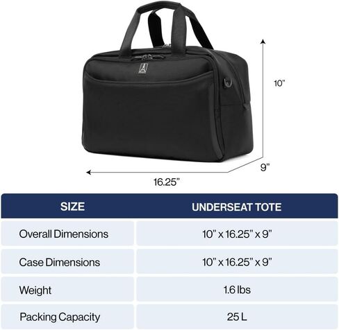 حقيبة سفر كلاسيكية خفيفة الوزن من ترافيل برو كرو، حقيبة سفر تحت المقعد، للرجال والنساء، باللون الأسود in Kuwait