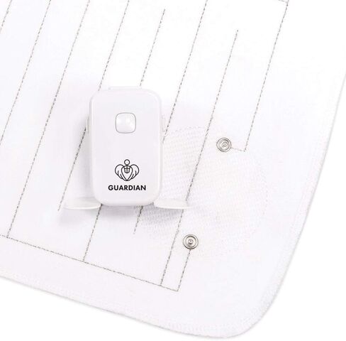 منبه جارديان للتبول اللاإرادي بجانب السرير للأطفال والمراهقين والبالغين مع صوت عالٍ واهتزاز قوي لإيقاظ الأشخاص الذين ينامون بعمق (السرير)، أبيض in Kuwait