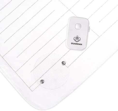 منبه جارديان للتبول اللاإرادي بجانب السرير للأطفال والمراهقين والبالغين مع صوت عالٍ واهتزاز قوي لإيقاظ الأشخاص الذين ينامون بعمق (السرير)، أبيض in Kuwait